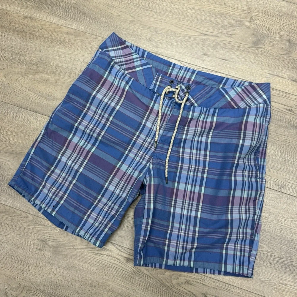 Faherty Multicolor Plaid Board‎ Shorts Swim Trunks Shorts Men's Sz 32